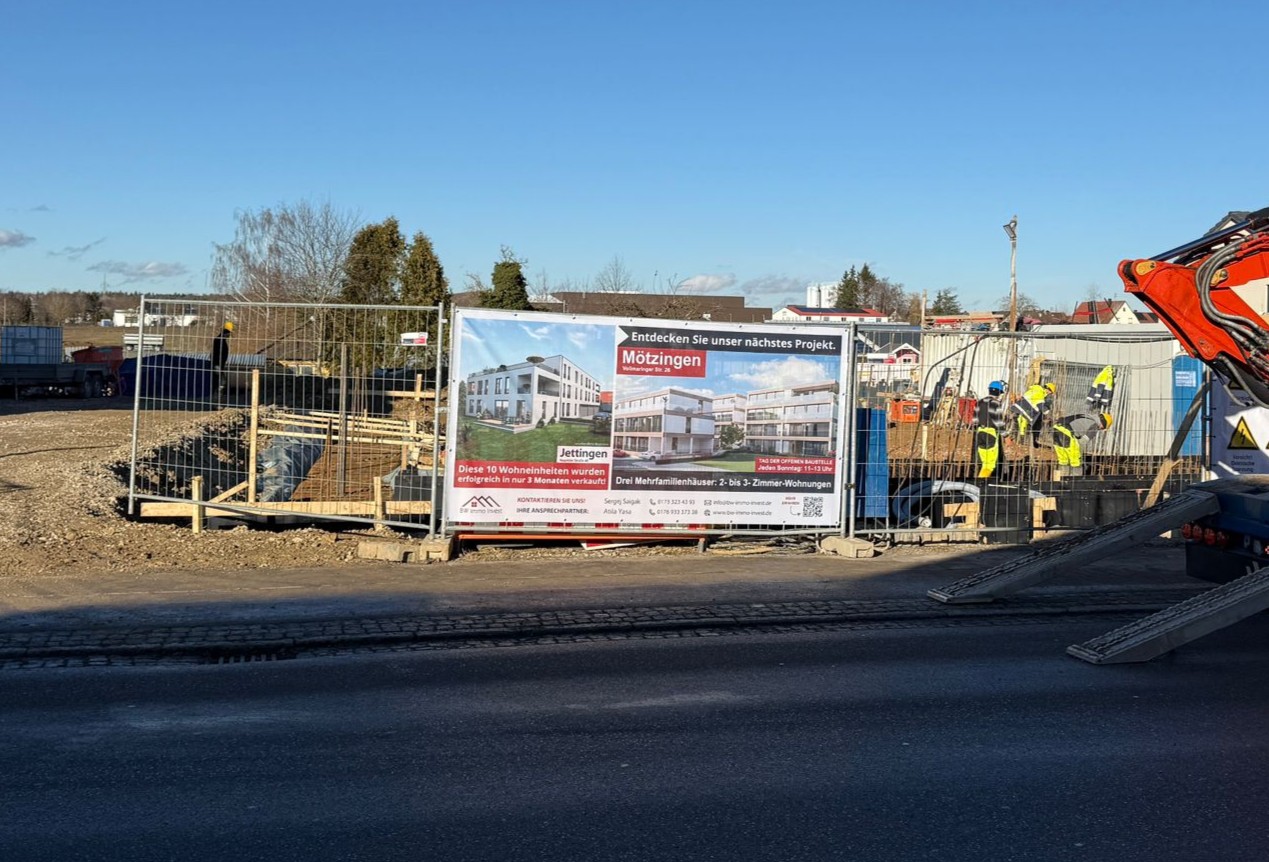 Baustellenbanner für BW Immo Invest.