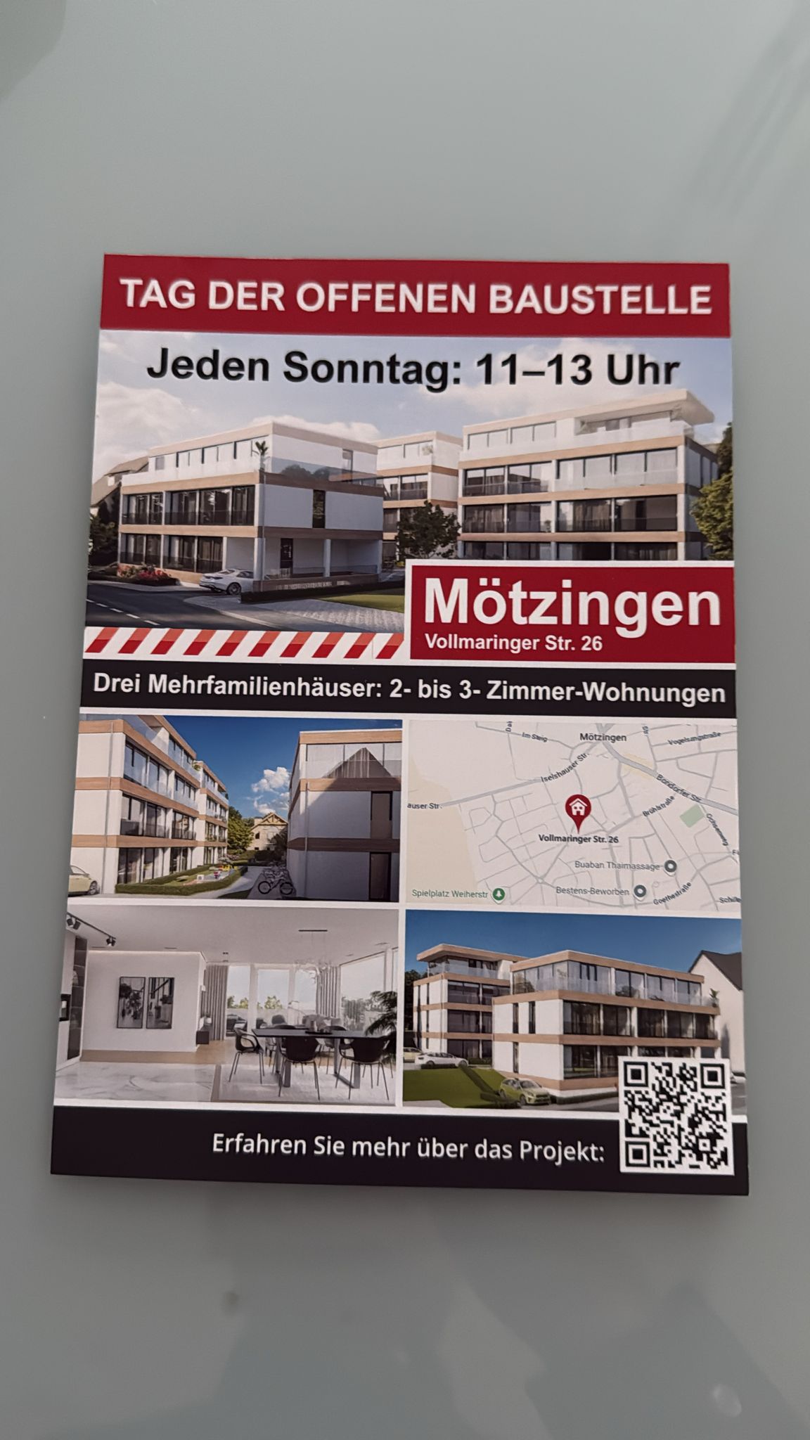 Baustellen Flyer für BW Immo Invest.