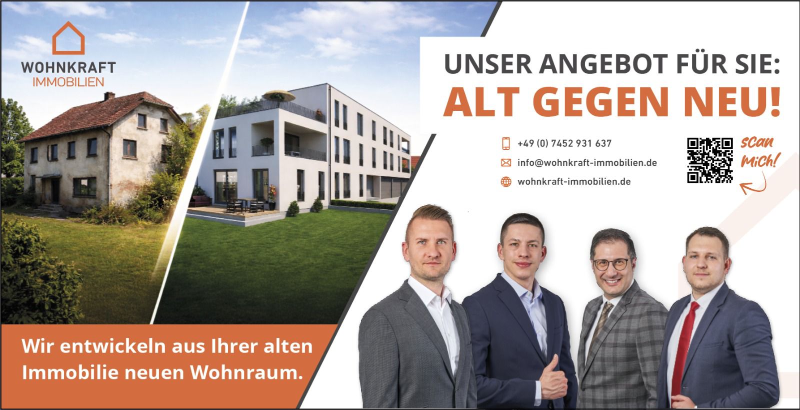 Baustellenbanner Wohnkraft Immobilien