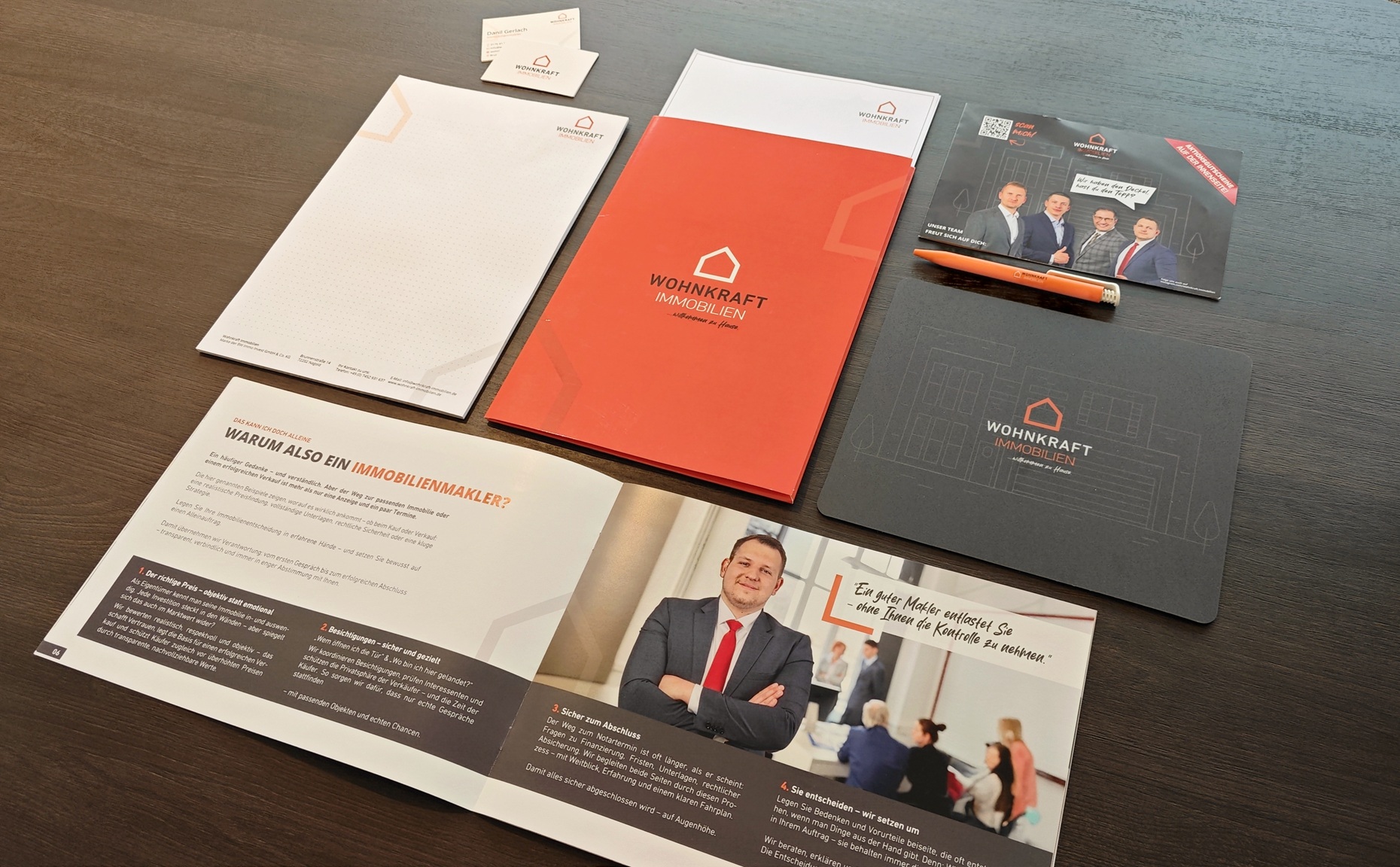 verschiedene Printsachen Wohnkraft Immobilien
